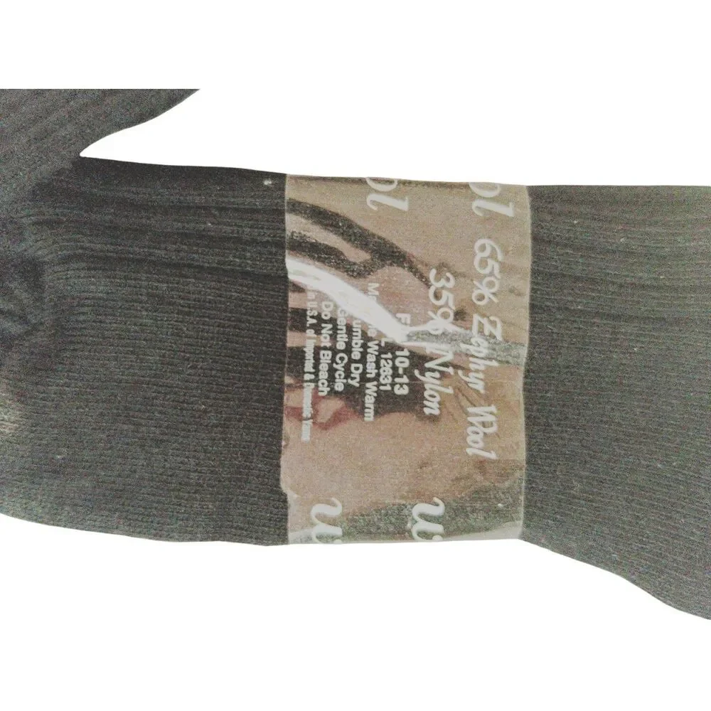 VTG ROYCE Zephyr Wool Men's Dress Socks Black 10-13 Made in USA NEW